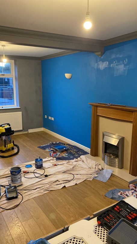 Ceiling, coving and feature wall